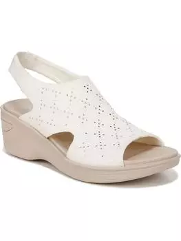 Женские босоножки Destiny Bright на танкетке с отделкой из мерцающего металла Bzees, цвет bright white