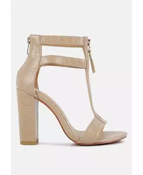 Женские босоножки Felicity на блочном каблуке с молнией London Rag, бежевый