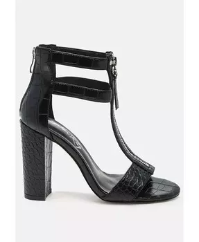 Женские босоножки Felicity на блочном каблуке с молнией London Rag, черный