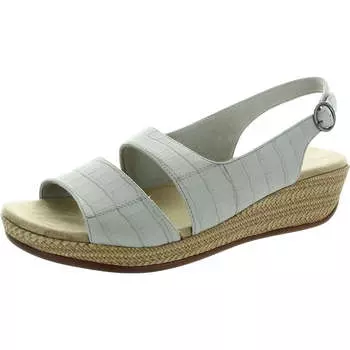 Женские босоножки Gannett из нубука с анималистичным принтом на танкетке Easy Street, цвет grey crocodile