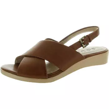 Женские босоножки GOODTIMES SL из искусственной кожи с круглым носком на танкетке SOUL Naturalizer, цвет mid brown