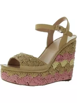 Женские босоножки Hindy из нубука с открытой пяткой на танкетке Joie, цвет natural raffia