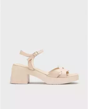 Женские босоножки из коровьей кожи на каблуке с застежкой-пряжкой Wonders, розовый