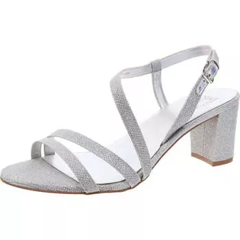 Женские босоножки из кожи Vanessa на блочном каблуке Naturalizer, серебряный