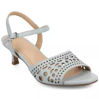 Женские босоножки Jessly с ремешком на щиколотке и вырезом на каблуке-рюмочке Journee, голубой