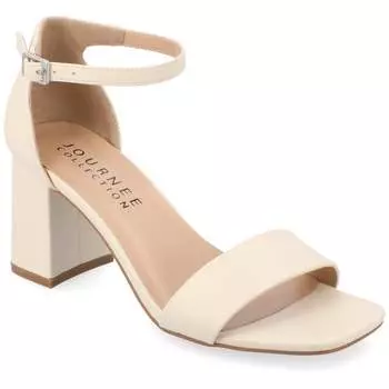 Женские босоножки Journee Collection Valenncia SuperNatural Shades Tru Comfort Foam с открытым квадратным носком и ремешком на щиколотке, кремовый