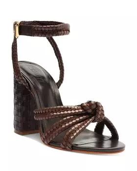 Женские босоножки Kathleen на тканом высоком каблуке с миндалевидным носком SCHUTZ, цвет Brown