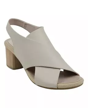 Женские босоножки Keefa на каблуке с перекрестными ремешками и пяткой на пятке GC Shoes, бежевый