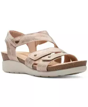 Женские босоножки-клин Calenne Clara на ремешках Clarks, коричневый