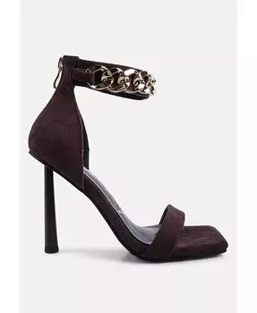 Женские босоножки Last Sip на высоком каблуке из микрозамши London Rag, коричневый