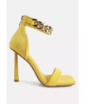 Женские босоножки Last Sip на высоком каблуке из микрозамши London Rag, желтый