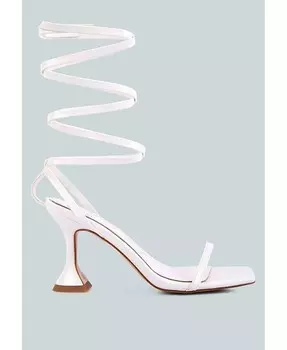 Женские босоножки Lewk на каблуке с завязками и ремешками London Rag, белый