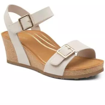 Женские босоножки Lexa Quarter Strap Wedge Sandals In Ivory Aetrex