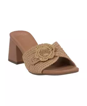 Женские босоножки Liza на устойчивом каблуке GC Shoes, коричневый/бежевый