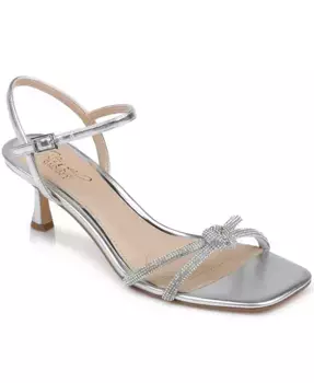 Женские босоножки Maci на низком каблуке с узлом и стразами Jewel Badgley Mischka, серебряный