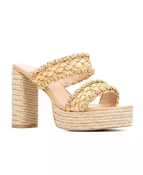 Женские босоножки Maia Wide Width на каблуках Fashion To Figure, коричневый/бежевый