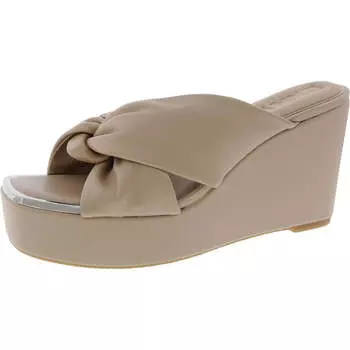 Женские босоножки Maryn Chain из искусственной кожи на танкетке DKNY, светло-серый