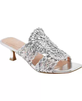 Женские босоножки Melvana на низком каблуке с плетением Bandolino, серебряный