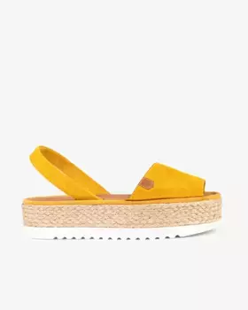 Женские босоножки Menorcan на платформе из замши без застежки Popa, желтый