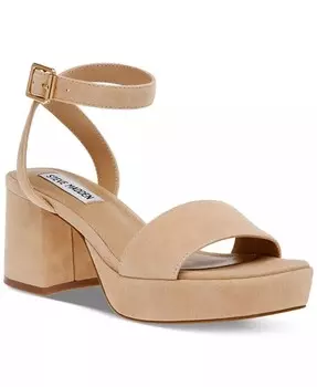 Женские босоножки Mercerr из двух частей на блочном каблуке Steve Madden, бежевый