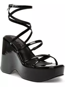 Женские босоножки Merina Slip On Heeled Wedge Sandals Wild Pair, черный