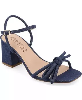Женские босоножки Meryl на блочном каблуке с бантом Journee Collection, синий