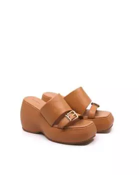 Женские босоножки Mila Minimal Wedge в вачетте Free People, цвет vachetta