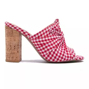 Женские босоножки-мюли Qupid Alona-69X на высоком каблуке с завязкой Qupid