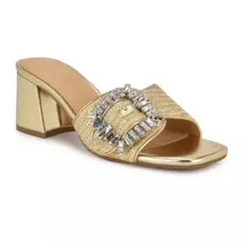 Женские босоножки на блочном каблуке Geanila Nine West, золотой