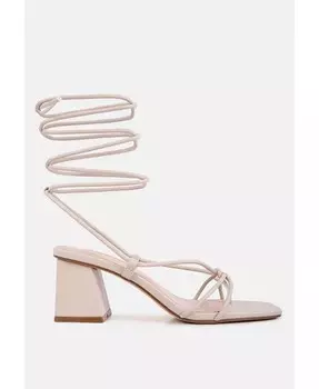 Женские босоножки на блочном каблуке из ели с завязками London Rag, бежевый