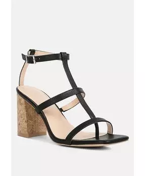 Женские босоножки на блочном каблуке с открытым квадратным носком Rag & Co, черный