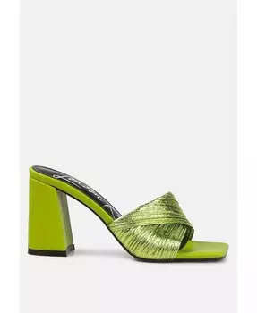 Женские босоножки на блочном каблуке Salty You с мятой треугольной подошвой London Rag, зеленый