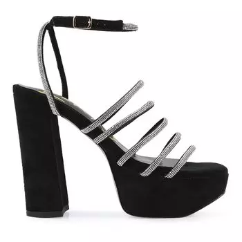 Женские босоножки на блочном каблуке со стразами London Rag Tricks London Rag, розовый