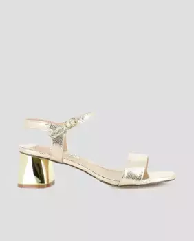 Женские босоножки на фактурном каблуке Blogger, золотой