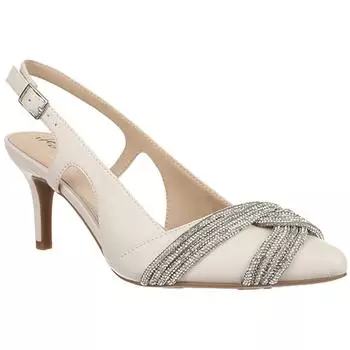 Женские босоножки на каблуках с острым носком и открытой пяткой для светских мероприятий LifeStride, цвет bone smooth