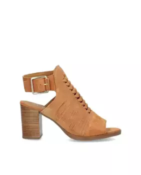 Женские босоножки на каблуке из кожи детского шелка с нескользящей подошвой и застежкой-пряжкой Alpe, оранжевый