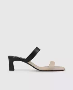 Женские босоножки на каблуке из кожи в сочетании с ремешками Lodi, цвет Nude