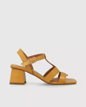 Женские босоножки на каблуке из лакированной кожи Lodi, жёлтый