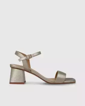 Женские босоножки на каблуке из металлизированной кожи Lodi, серебрянный