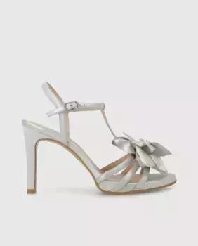 Женские босоножки на каблуке из металлизированной кожи Lodi, серебряный