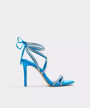 Женские босоножки на каблуке из синей ткани Aldo, синий