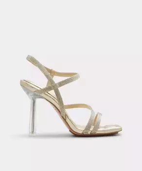 Женские босоножки на каблуке из ткани золотистого цвета Aldo, золото