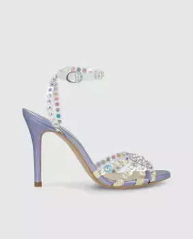 Женские босоножки на каблуке из винила со стразами Lodi, пурпурный