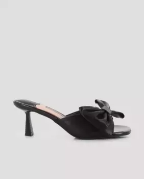 Женские босоножки на каблуке-лопатке с бантом Blogger, черный