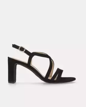 Женские босоножки на каблуке Maria из гладкой замши Mascar, черный