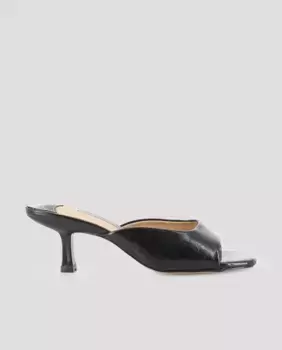 Женские босоножки на каблуке с асимметричным верхом и квадратным носком Blogger, черный