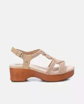 Женские босоножки на каблуке с деревянной подошвой Xti, бежевый