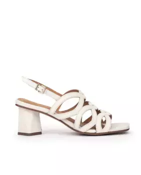Женские босоножки на каблуке с геометрическим узором Pedro Miralles, белый