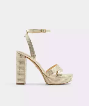Женские босоножки на каблуке с круглым носком Aldo, золото