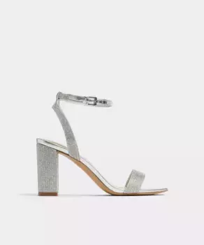 Женские босоножки на каблуке с круглым носком Aldo, серебрянный